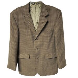 J.Riggings Blazer Sport Men's Brown Houndstooth 40R Three Button